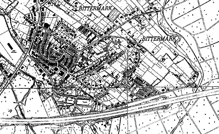 Die Bebauung der Bittermark um 1990