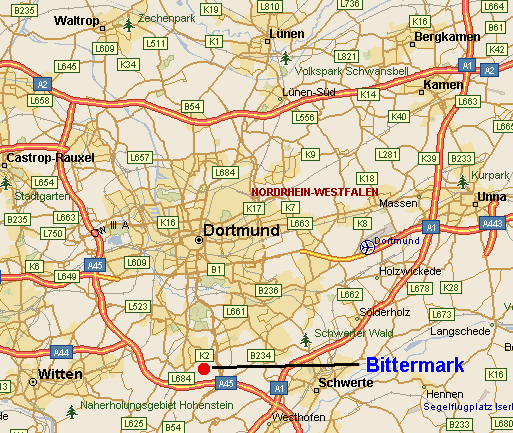 Lage der Bittermark in Dortmund