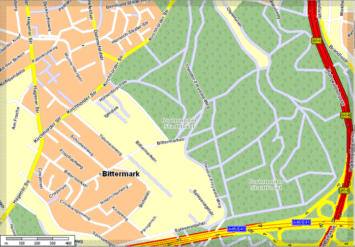 Strassen und Wege in der Bittermark